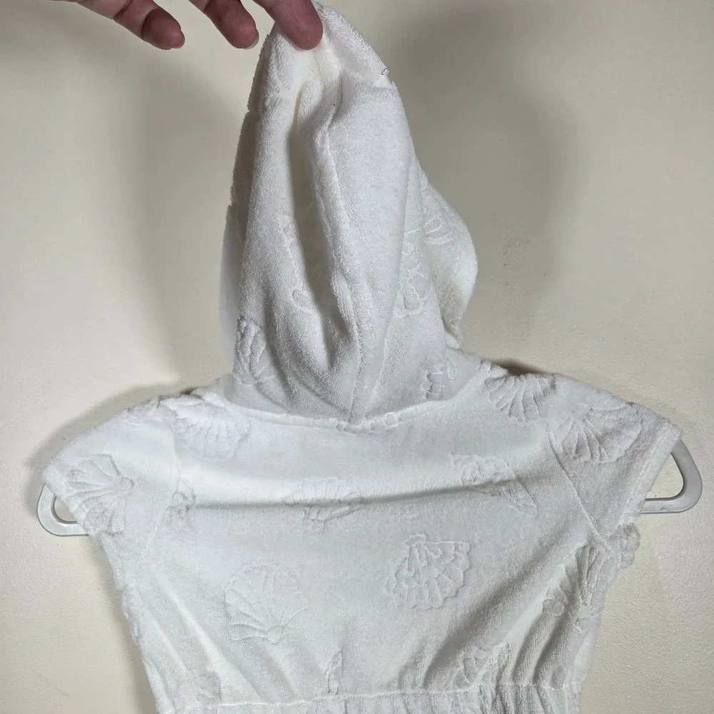 Lilly Pulitzer Coverup Kids XS 2-3 White Terry Cloth Shell Beach Coastal Pool